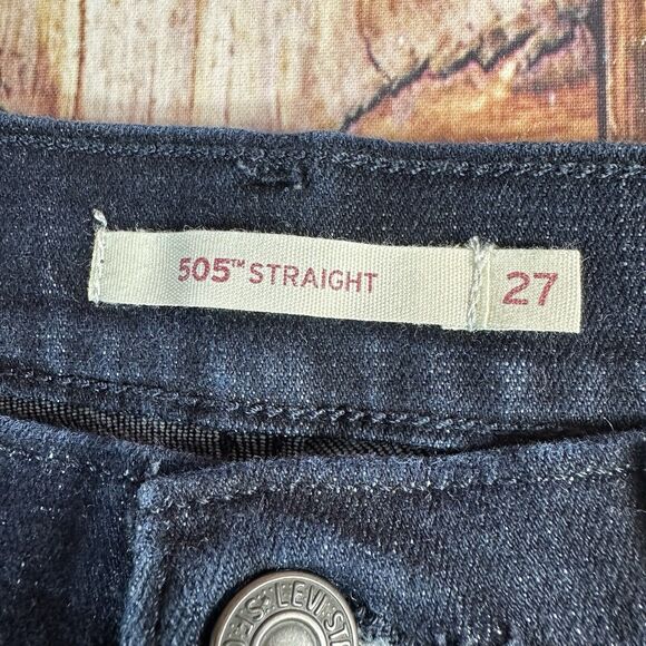 Levi's 505 STRAIGHT Leg Womens Size 27 Blue Mid Rise Jeans Denim Pants 28x30.5 - Picture 10 of 13